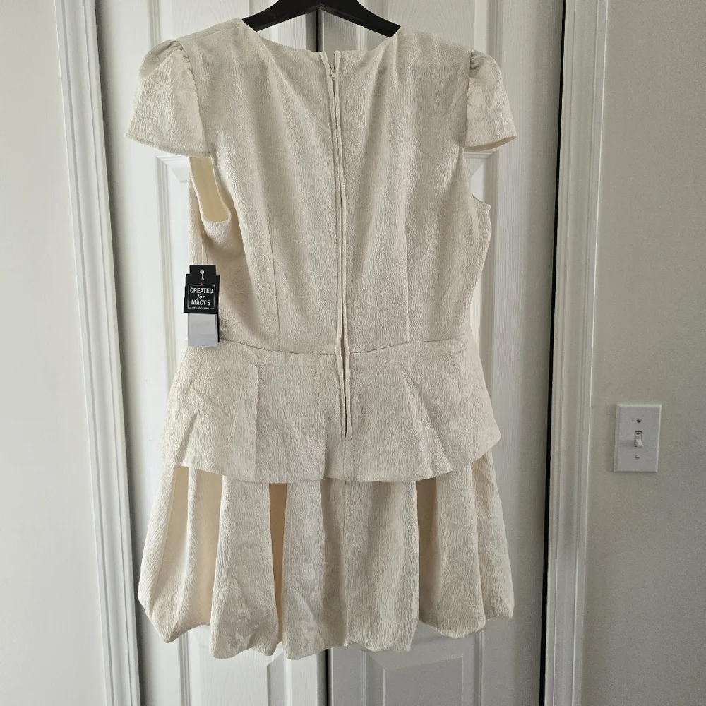 SENI & CADE Bow Trim Bubble Hem Short Dress - Picture 9 of 9